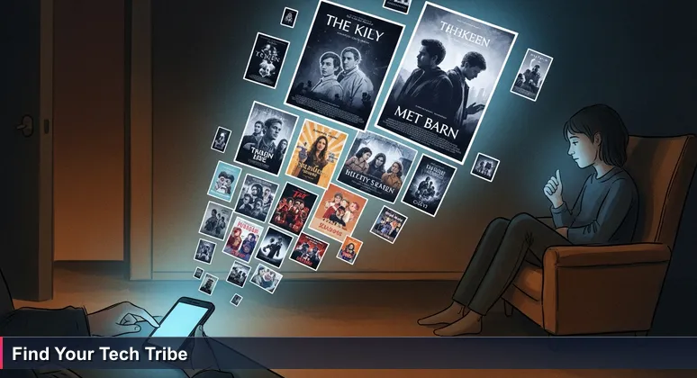 A tech professional in Sandy Springs, GA, looking at a laptop screen displaying coworking space options, with a thoughtful expression amidst a modern office backdrop.