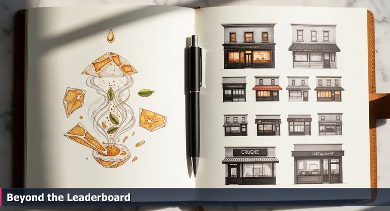 An open notebook on a marble surface with handwritten tech compensation notes next to a ranked list of Austin companies, illustrating the critic's dilemma.