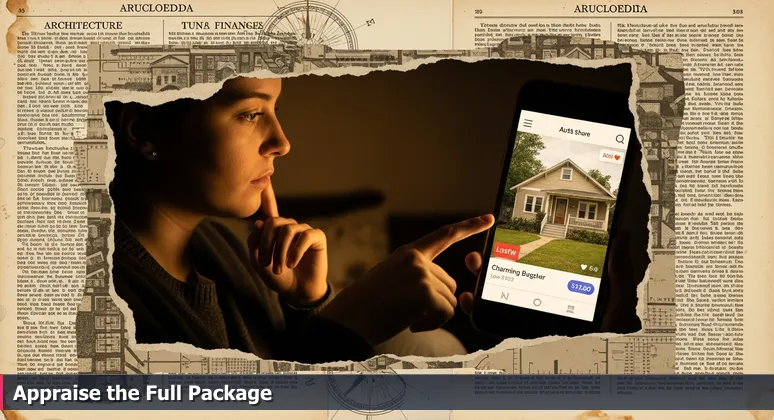 A tech professional in Austin using a smartphone to view a Zillow listing of a home, illustrating the analogy of appraising AI salaries like evaluating real estate.