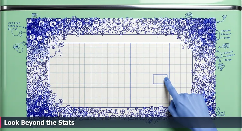 Close-up of a worn college football depth chart on a Baton Rouge refrigerator, with handwritten margin notes highlighting career intangibles like stability and culture.