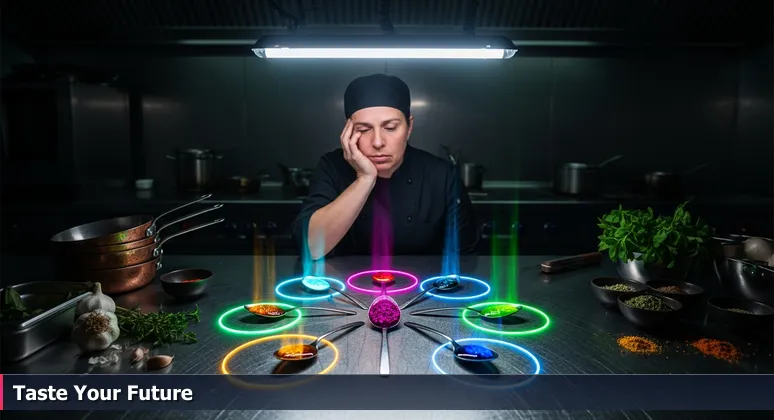 A chef tasting sauces at midnight, representing the thoughtful choice of AI bootcamps in Baton Rouge's growing tech ecosystem.