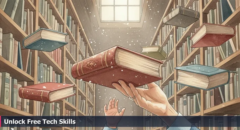 An artistic depiction of hands reaching for a digital screen with code, symbolizing access to free tech education through Rochester's libraries and community centers.