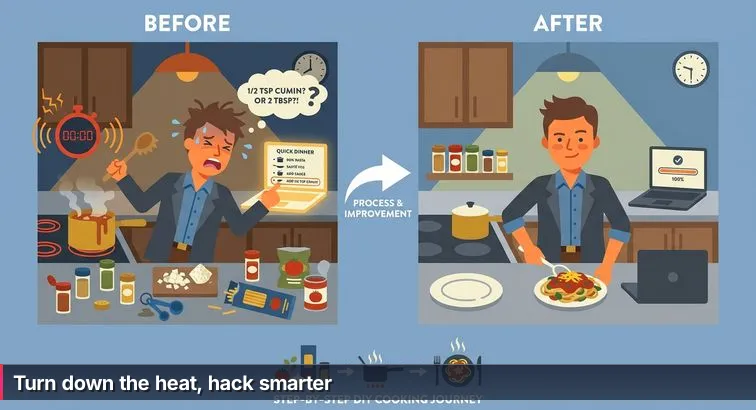 A learner at a laptop running terminal windows and Wireshark, beside a notebook titled ‘rules of engagement’ and a small kitchen setup suggesting the cooking-as-learning metaphor.