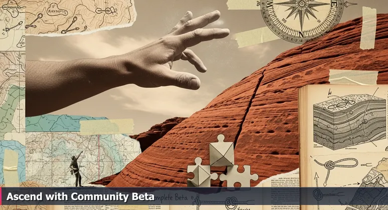 A climber on a red sandstone wall in Eldorado Canyon reaches for a hold, symbolizing AI professionals using community beta to move from theory to practice in Denver's 2026 scene.