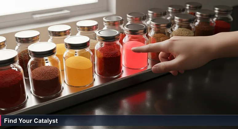 A hand hesitates over a row of spice jars in a modern kitchen, symbolizing the choice between tech bootcamps in South Korea's competitive market.