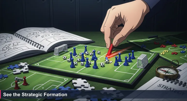A soccer coach's tactical board showing magnetized tokens representing cybersecurity roles in South Korea's 2026 job market formation.