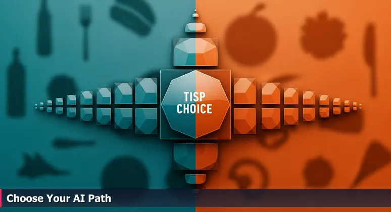 A person holding a menu with AI job listings in a bustling El Paso restaurant, symbolizing the choice of AI careers in the Borderplex tech scene.