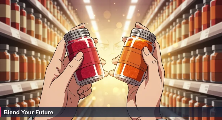 Hands holding two spice jars labeled 'Apprenticeship' and 'Internship' in a Spokane grocery aisle, symbolizing career choices in tech.