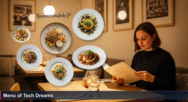 A person in a stylish Oslo café ponders a menu listing the highest paying tech companies in Norway for 2026.