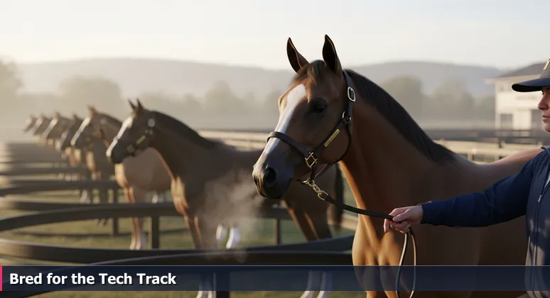A thoroughbred yearling being evaluated at Keeneland, representing the potential and anticipation of AI startups in Lexington-Fayette's 2026 tech scene.