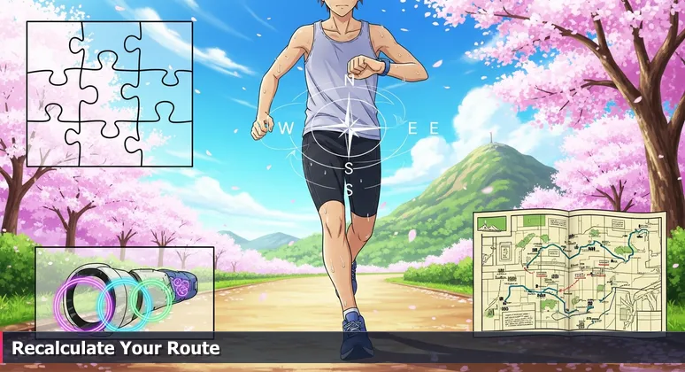 A focused runner, symbolizing a tech professional, in a Lexington park checking a GPS watch with ideal metrics, while a steep hill looms behind, representing unexpected cost challenges in 2026.