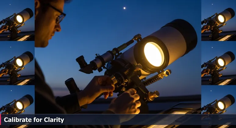 Close-up of an astronomer's hands adjusting calibration knobs on a telescope at dusk, symbolizing career alignment for AI engineers in Palm Bay.