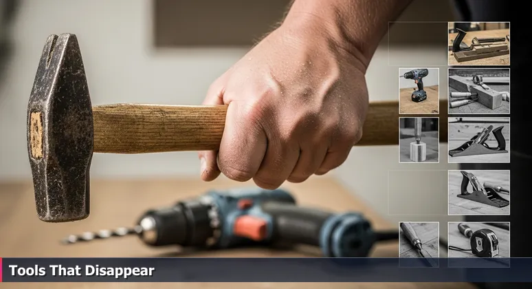 Close-up of a carpenter's weathered hand gripping a wooden hammer handle, symbolizing AI startups that fit perfectly into Lincoln's key industries like construction and healthcare.