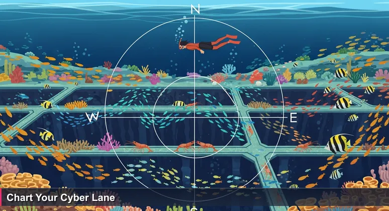 A snorkeler exploring a vibrant coral reef in Fiji's Mamanucas, symbolizing the hidden ecosystem of cybersecurity jobs in 2026