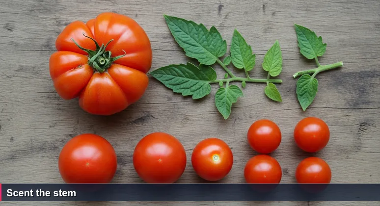 A shopper at Montevideo's Feria Tristán Narvaja holds two tomatoes while an elderly farmer in a straw hat points at the stem, symbolizing the hidden quality of AI employers.