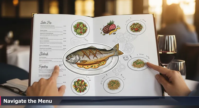 A person's hands holding a restaurant menu in Durham with AI bootcamp options and question marks, symbolizing the challenge of choosing the right program.