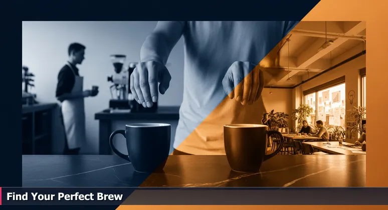 A person hesitating between two coffee mugs, symbolizing the choice of tech coworking spaces for AI and biotech professionals in Durham, NC's 2026 scene.