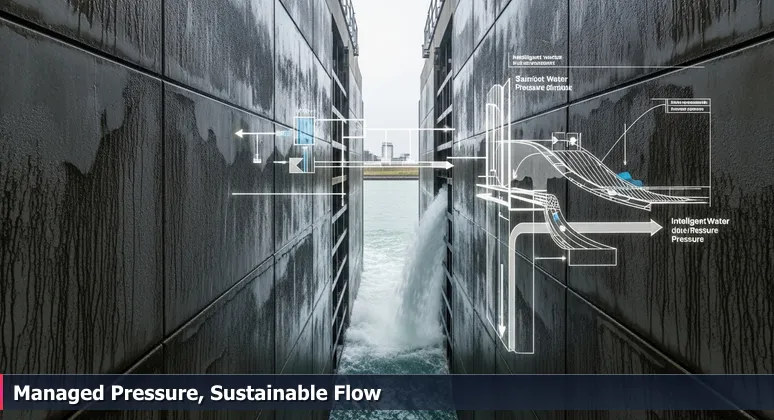 Close-up of Fox Point Hurricane Barrier gates managing storm surge, symbolizing Providence's role as a career pressure relief valve for tech professionals.