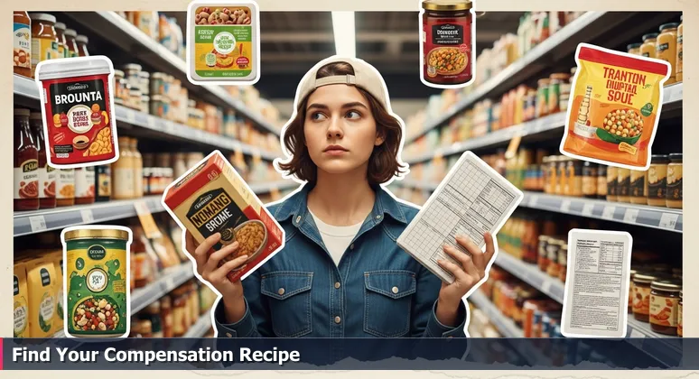 A person in a grocery aisle comparing food packages, symbolizing the evaluation of tech job compensation beyond surface numbers in Olathe, KS.