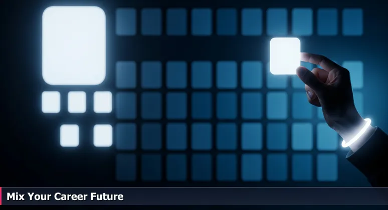 A hand selecting a paint swatch from a wall of color samples, representing the choice of AI bootcamps in Olathe, Kansas for tech career transformation.