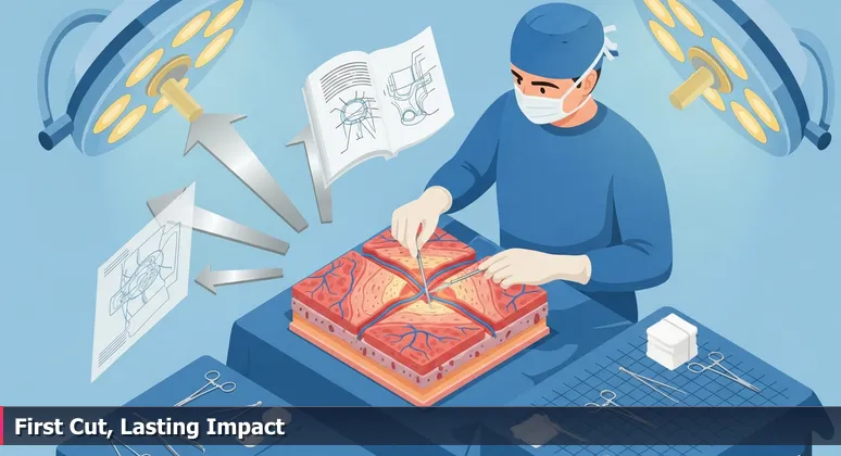 A surgeon's hands holding a scalpel over a high-tech simulation model, symbolizing the hands-on approach to AI engineering in Salt Lake City's tech hub.