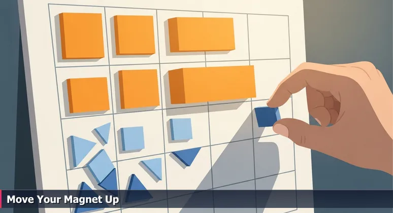 A close-up of an NFL draft board with a magnet being moved from third round to first round, symbolizing career advancement in Pittsburgh's tech industry.