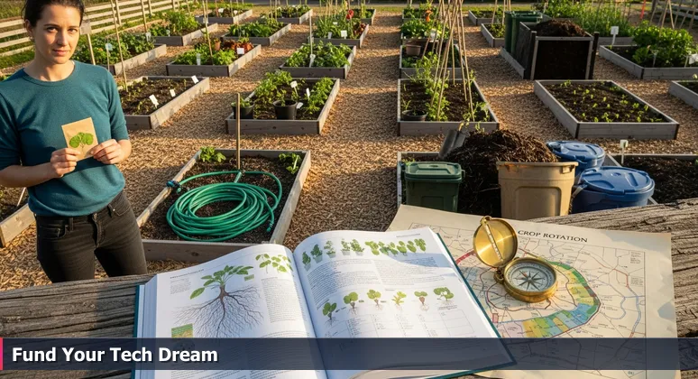 A person in Little Rock holding a seed packet at a community garden, symbolizing the start of funding for tech training in 2026