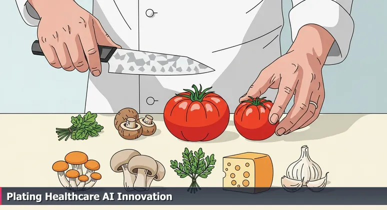 A chef's hands selecting fresh ingredients in a kitchen, symbolizing the curation of AI startups in Rochester, Minnesota's healthcare tech scene.