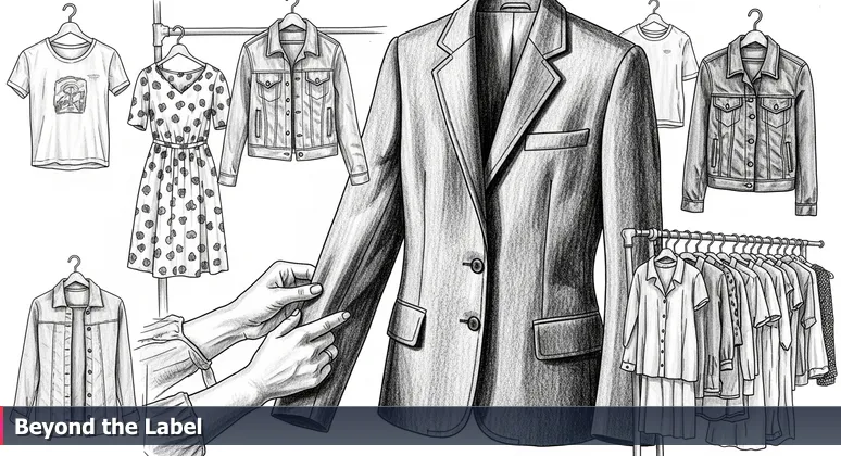 A close-up of hands pausing on a vintage blazer in a thrift store, symbolizing hidden AI career opportunities in Lubbock's key industries for 2026.