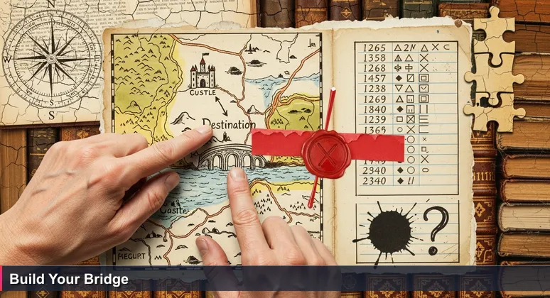 Hands holding a map with a red X over a bridge, symbolizing the financial gap to tech careers in Tuscaloosa, Alabama