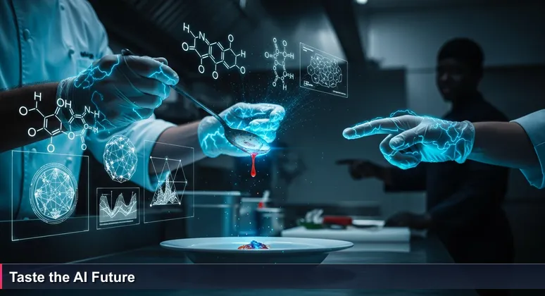 A chef's hands in a kitchen, holding a spoon with sauce and gesturing for a taste, symbolizing collaborative AI learning in Washington, D.C.'s 2026 networking events.