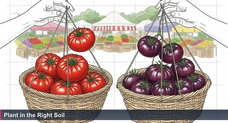 Hands hovering between baskets of red and purple heirloom tomatoes at a Washington, DC farmers market, symbolizing the choice of tech coworking spaces.