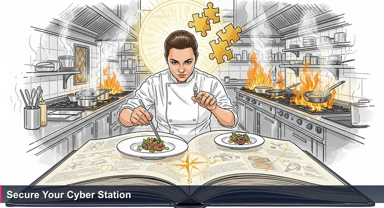 A chef in a Madrid kitchen representing the specialized and urgent cybersecurity job market in Spain for 2026.