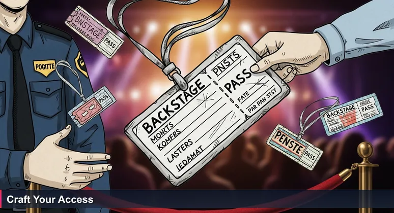 A handmade backstage pass on a lanyard, symbolizing skill-based access to Spain's tech job market without a formal degree.