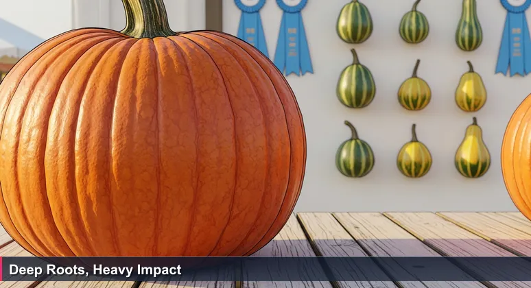 A massive, prize-winning pumpkin at the Kansas State Fair, symbolizing the substantial and deeply rooted AI career opportunities in Topeka, KS.