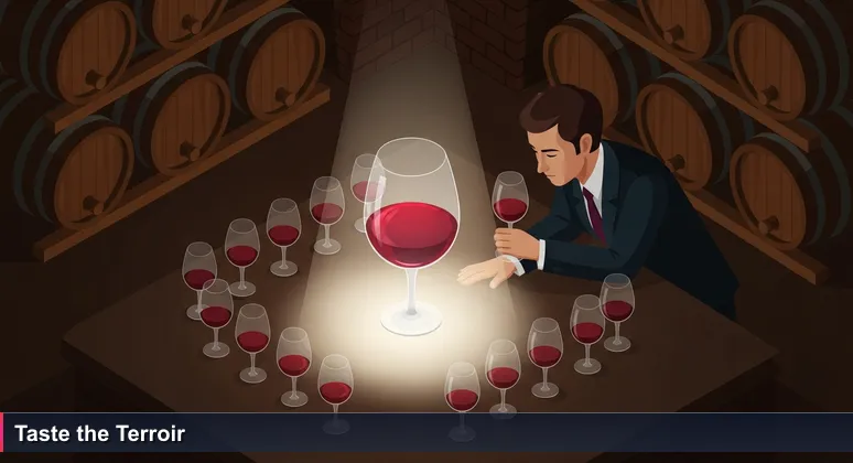 A wine connoisseur scrutinizing a glass of red wine in a dim cellar, symbolizing the analytical approach to evaluating tech salaries in Monaco's tax-free environment.
