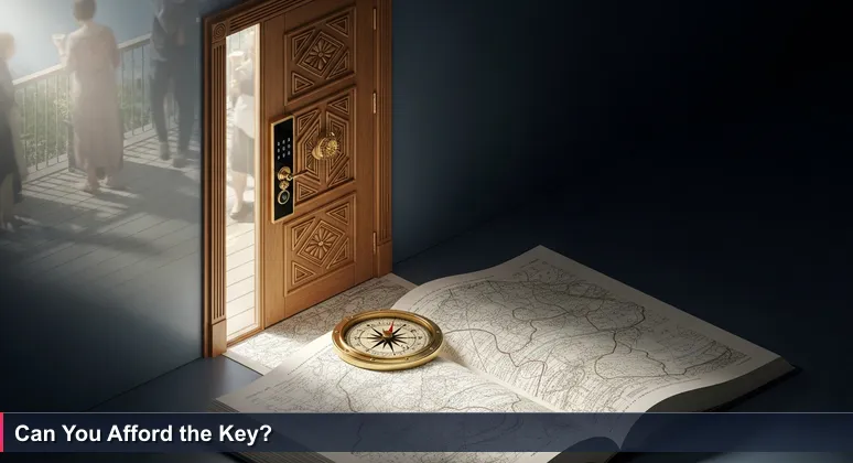 An ornate door with a keypad and 'Members Only' sign, symbolizing exclusive access to Monaco's tech and lifestyle opportunities for professionals in 2026.