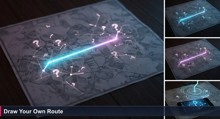 A weathered paper map on a wooden table with a pencil-drawn line, erased routes, and a smartphone with GPS app, symbolizing career navigation in San Jose's tech scene.