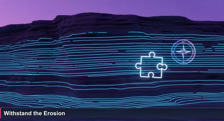 Close-up of eroded sedimentary rock layers at Stamford's Cove Island Park, symbolizing how high living costs erode tech salaries.
