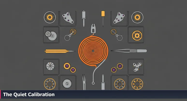 Close-up of a watchmaker's hands holding a mainspring and oiler in a dark workshop, symbolizing the precision AI startups bring to Chattanooga's industries.