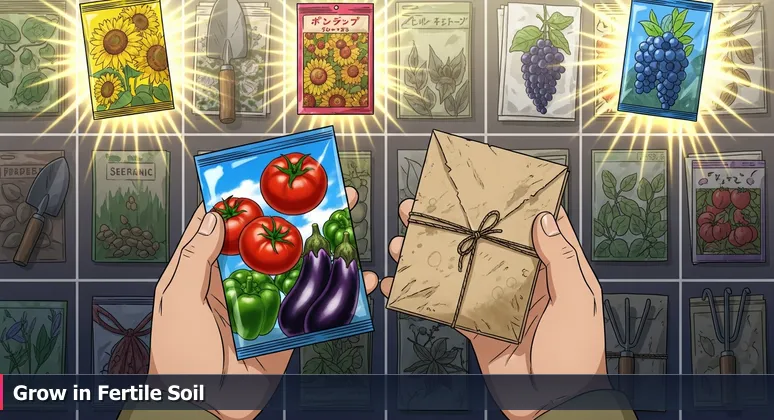 Hands holding seed packets at a Chattanooga seed exchange, symbolizing career choices for junior developers in the tech startup ecosystem.