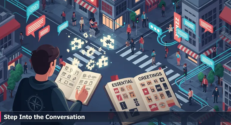 A tech professional in Greensboro transitioning from reading a book to engaging in an AI meetup with diverse attendees.