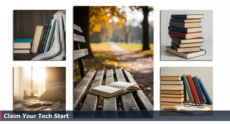 A weathered park bench in Greensboro with an open library book, symbolizing free and accessible tech training opportunities.