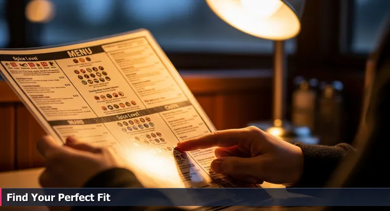 Hands holding a detailed restaurant menu with icons, symbolizing the curated selection of tech career opportunities in Menifee, California for 2026.