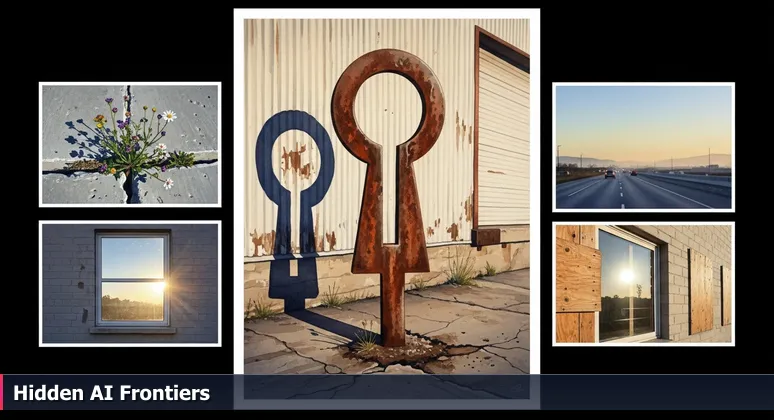 A weathered FOR LEASE sign in front of an industrial warehouse in Menifee, California, symbolizing hidden AI job opportunities in local industries beyond Big Tech.