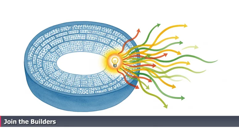 A night view of a modern stadium with a crowd, focusing on a passionate fan section leading cheers, representing Fort Lauderdale's tech community growth.