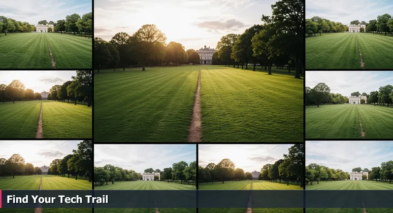 A desire line path in a Murfreesboro park, symbolizing free and accessible tech training routes at local libraries and community centers.