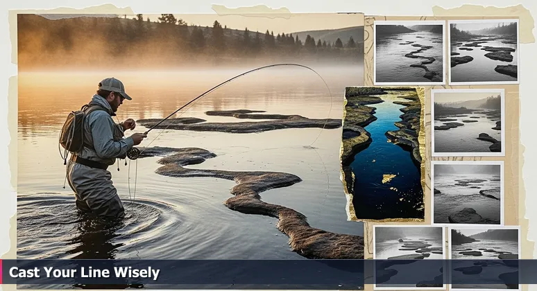 A fly fisher in the Yellowstone River at dawn, symbolizing the strategic choice of finding the right tech coworking space in Billings, Montana.