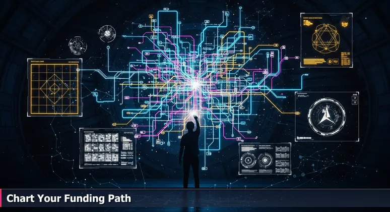 A person at Newark Penn Station's PATH map, symbolizing the network of tech training funding options for Newark residents in 2026.