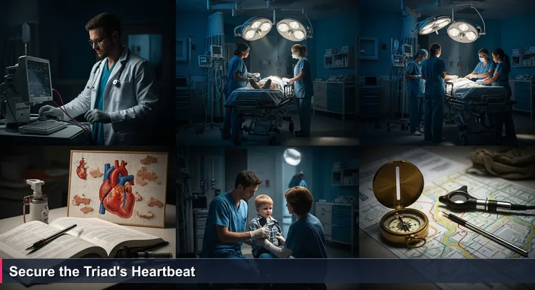 A bustling hospital emergency room with multiple medical teams handling different critical cases, symbolizing the specialized cybersecurity roles in Winston-Salem's 2026 job market.